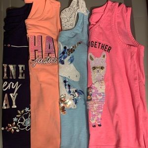 NWOT four Justice tank tops size 8